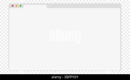 Web browser mockup window in light mode modern flat simple line. web interface blank. Frame screen webpage ui template, interface bar. Vector illustration Stock Vector