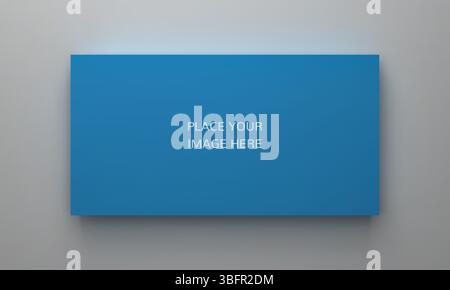 Mockup of a landscape-oriented magazine or catalogue. Blank sheet of paper. Element for advertising and promotional message. 3d vector illustration fo Stock Vector