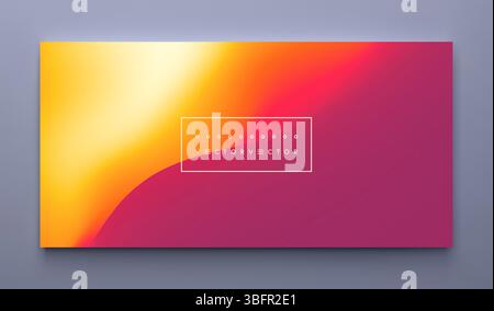 Desert dunes sunset landscape. Abstract background with dynamic effect. Creative design with vibrant gradients. 3D vector Illustration. Stock Vector