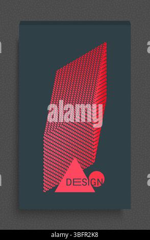 Parallelogram consisting of small particles. Object with dots. Cover design template. Molecular grid. 3d vector illustration. Stock Vector