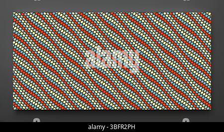 Wavy dotted background with optical illusion. Abstract polka dots pattern. 3d vector illustration. Stock Vector