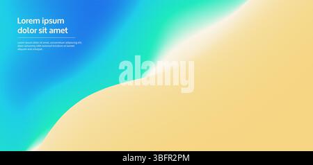 Desert dunes sunset landscape. Abstract background with dynamic effect. Creative design with vibrant gradients. 3D vector Illustration. Stock Vector