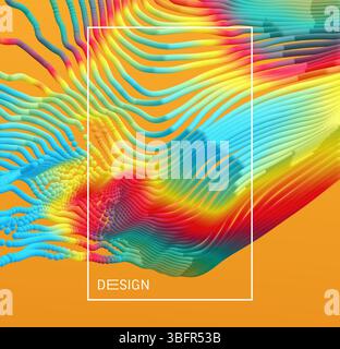 Particles stream. Abstract background with trendy gradients. 3d vector illustration for advertising, marketing or presentation. Stock Vector