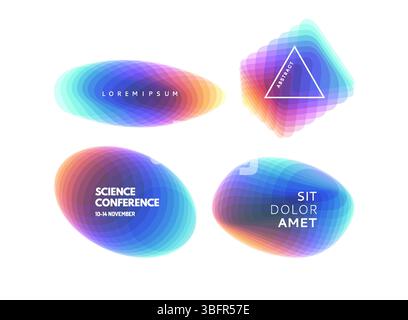Set of various overlapping elements. Abstract geometric design. Vector illustration for banners, placards, posters or flyers. Stock Vector
