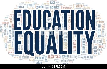 Education Equality word cloud conceptual design isolated on white background. Stock Vector