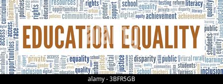 Education Equality word cloud conceptual design isolated on white background. Stock Vector