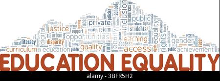 Education Equality word cloud conceptual design isolated on white background. Stock Vector