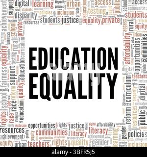 Education Equality word cloud conceptual design isolated on white background. Stock Vector