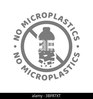 Microplastic free vector label. No microplastics colorful sticker Stock ...