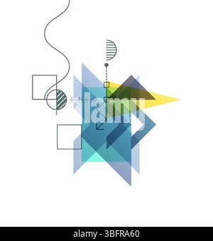 Art composition of flat colorful vector shapes. Abstract transparency geometrical background. Cover design template for presentation, corporate cover Stock Vector
