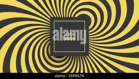 Cover design template. Abstract geometrical background. Striped pattern with optical illusion. Psychedelic stripes. 3D vector illustration for brochur Stock Vector