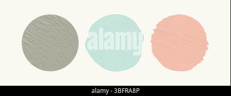 Set of circle shape elements. Vector illustration for cover, poster, flyer or banner. Stock Vector