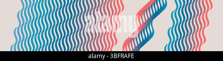 Abstract dynamic template with wavy curved ribbons. Modern cover design. 3d vector illustration for brochure, poster, presentation, flyer or banner. Stock Vector