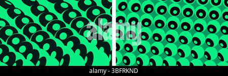 Many spheres in rows. Geometric design.  Abstract background. 3d vector illustration for cover, banner, flyer or presentation. Stock Vector