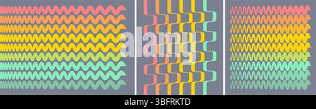 Abstract dynamic template with wavy curved ribbons. Abstract striped background. Cover design template. 3d vector illustration for brochure, poster, p Stock Vector
