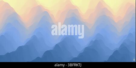 3D wavy background with ripple effect. Cover design template. 3D illustration for brochure, poster, presentation, flyer or banner. Stock Vector