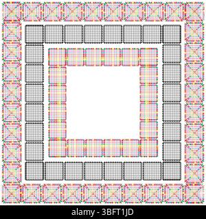 Grey square border. Elegant frame illustration. Subtle geometric pattern. Vector corner shape. Stock Vector