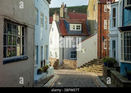 Morning in Staithes, North Yorkshire. Stock Photo