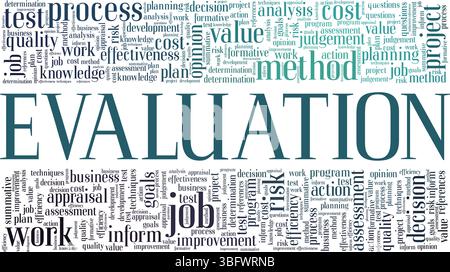 Evaluation word cloud conceptual design isolated on white background. Stock Vector