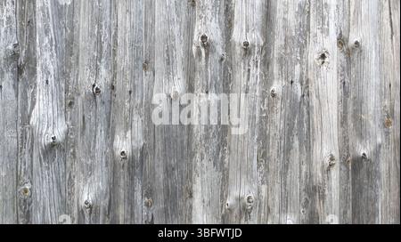Magnificent background of a textured old wall made of gray wooden beams Stock Photo
