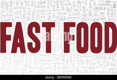 Fast Food word cloud conceptual design isolated on white background. Stock Vector