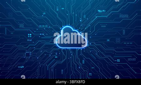 Circuit board electronics digital technology banner. Abstract ...
