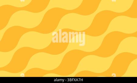 A bright yellow waves background. Yellow wavy stripes summer texture. Summer vibes yellow sunny illustration. Stock Vector