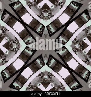 Gray Pink Kaleidoscope Vector Pattern Stock Vector