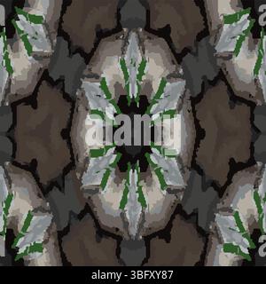 Dark Brown Green Kaleidoscope Vector Pattern Stock Vector