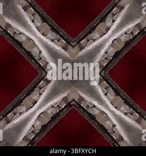 Maroon Gray Kaleidoscope Vector Design Stock Vector