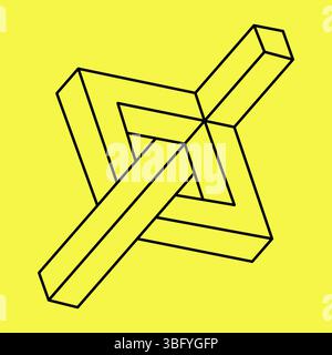 Impossible shape, line design, vector illustration.  Stock Vector