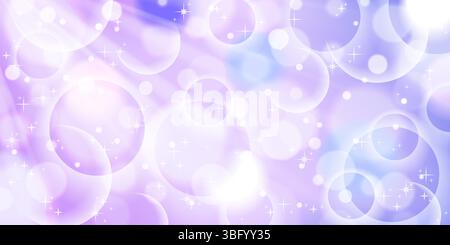 Shiny vector background with large bokeh in pink and lilac Stock Vector
