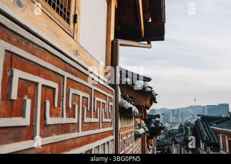 Bukchon Hanok village Korean traditional house in Seoul, Korea Stock Photo