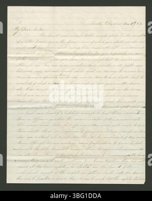 This November 3, 1861 letter from Jane Coulter to Almyra Brown offers a snapshot of the Civil War era. It reflects personal sentiments and the impact of national events on private lives in 19th-century America. Stock Photo