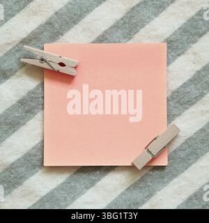 Reminder sticky notes on stripe pattern background Stock Photo