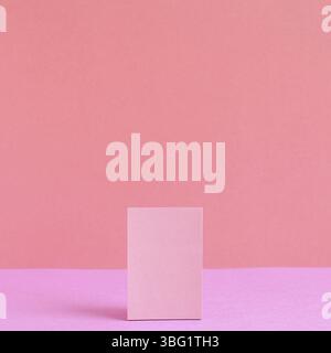 Pink memo paper, sticky notes on pink background Stock Photo