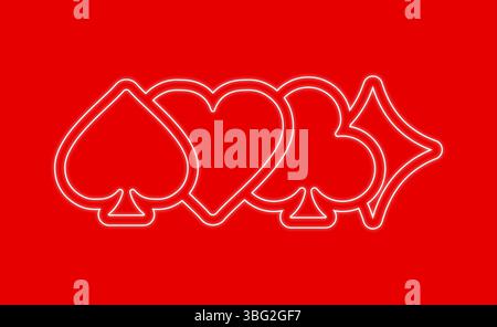 Playing Card Suits. Poker and Casino. Stock Vector