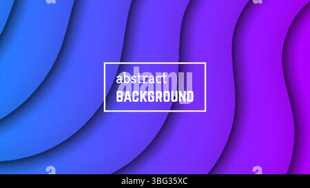 Abstract minimal wave geometric background.  Blue wave layer shape for banner, templates, cards. Vector illustration. Stock Vector