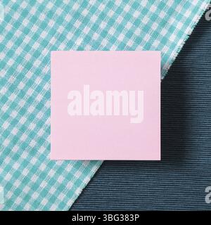 Memo paper on fabric Background Stock Photo