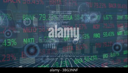 Image of financial data processing over graphs and charts Stock Photo