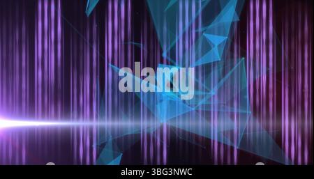 Image of purple and blue lights on dark background Stock Photo