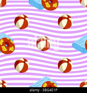 Seamless Summer Beach Toy Pattern Stock Vector