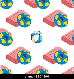 Seamless Pool Float Beach Pattern Stock Vector
