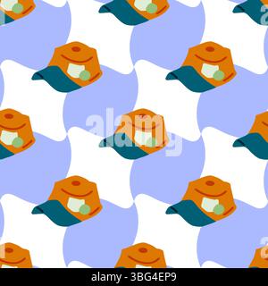 Seamless Camping Tent Pattern Design Stock Vector
