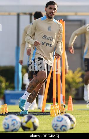 Argentina's national team midfielder Leandro Paredes looks on during