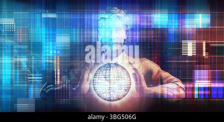 System Engineering as a Futuristic Concept Art Stock Photo