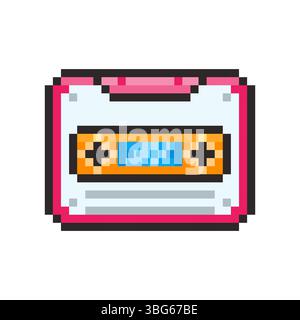 Pixel art Cassette Tape game asset design Stock Vector