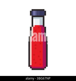 Pixel art Syrup Bottle game asset design Stock Vector