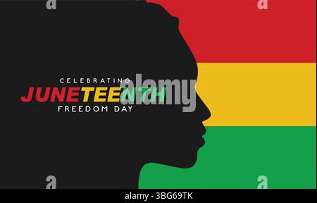 Juneteenth Emancipation Day. African American Independence Day. Vector banner Posters illustration on white background Stock Vector