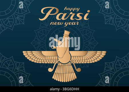 happy parsi new year background illustration in gradient style Stock Vector